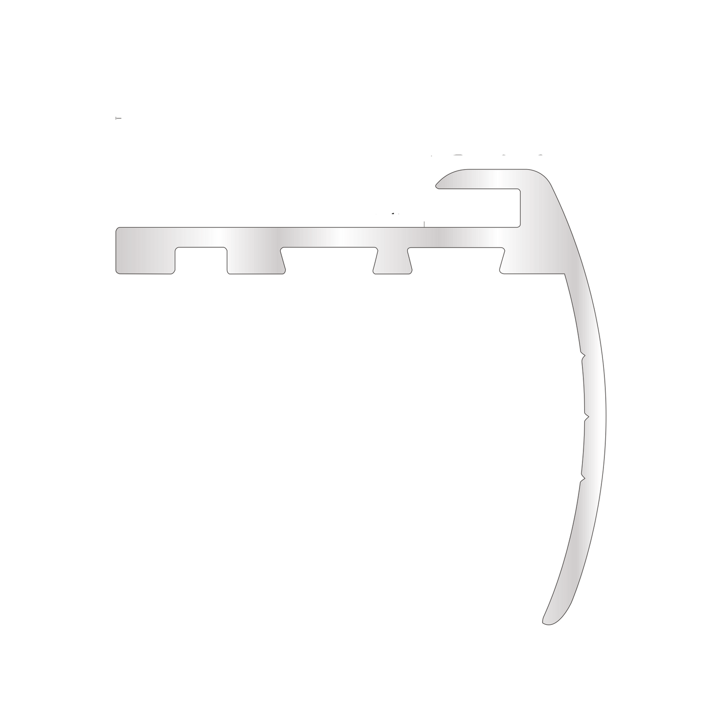 TVB 37.5 x 35mm Anodised Aluminium Bull Nose LVT Stair nosing Edge Profile For 5mm Flooring