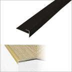 C24 28 x 14.5mm Anodised Aluminium LVT Stair nosing Edge Profile For 5mm Flooring Black