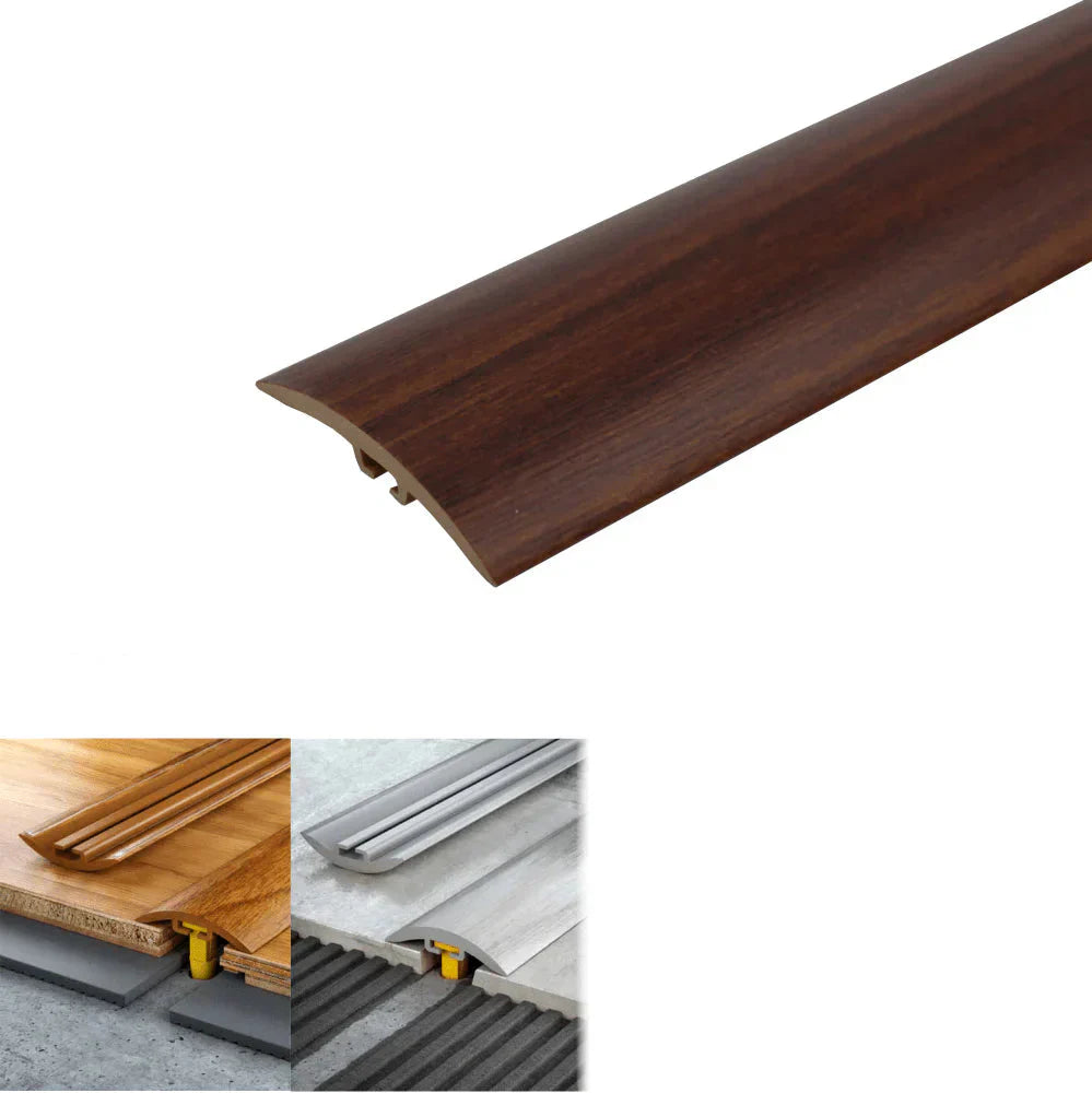 D-P0300 PVC 30mm Wood-Style Door Transition Strip Mahogany 7e 1.0m