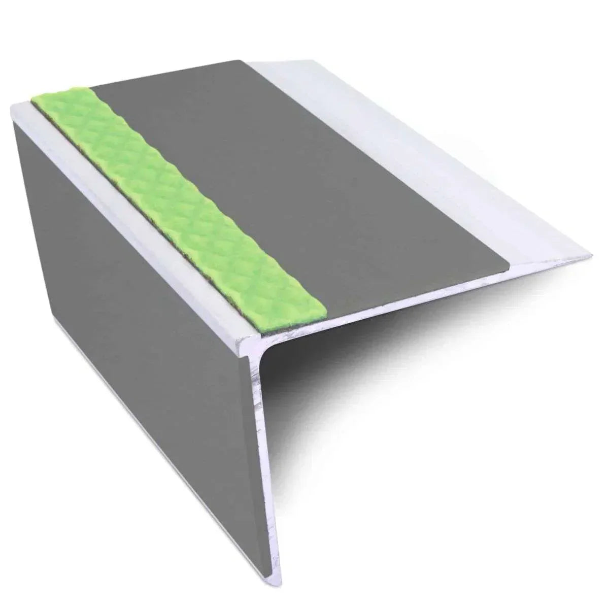 ASL27 75x58mm DDA Compliant Aluminium Non Slip Stair Nosing Edge Trim With Pvc Insert Midnight Grey