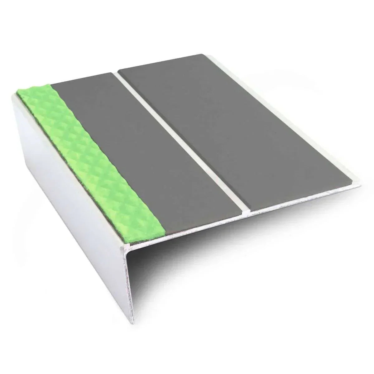 ASL10 85x32mm Aluminium Non Slip Stair Nosing Edge Trim With Pvc Insert Midnight Grey