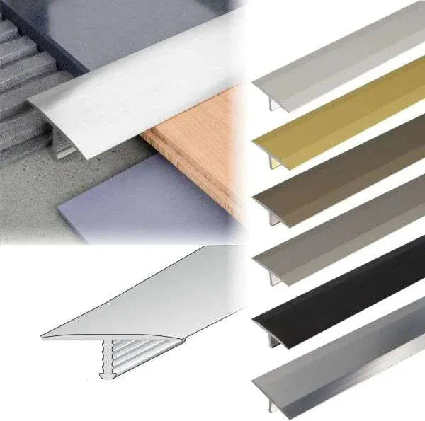 A56 26mm Anodised Aluminium T-Bar Threshold Strip for Tile Transitions