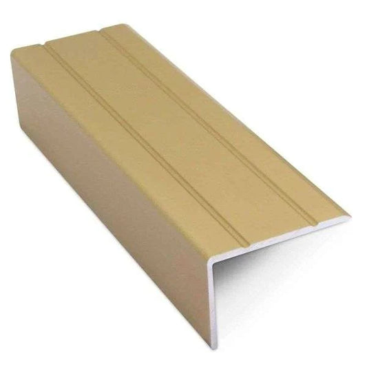 NAS – Aluminium Retro Fit Self Adhesive Non Slip Stair Nosing 25x10mm matt brass