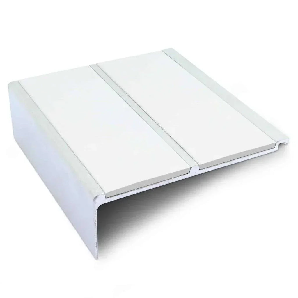 NHD11 91 x 32mm Aluminium Non-Slip Stair Nosing – Wide Safety Edge White
