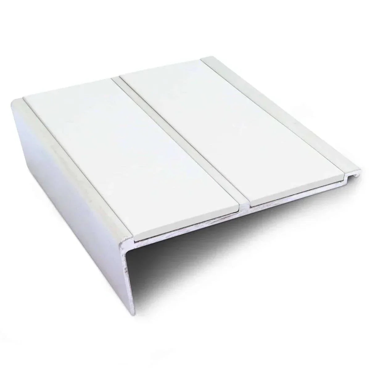 NHD12 93 x 32mm Aluminium Non-Slip Stair Nosing – Wide Edge Protection White Genesis