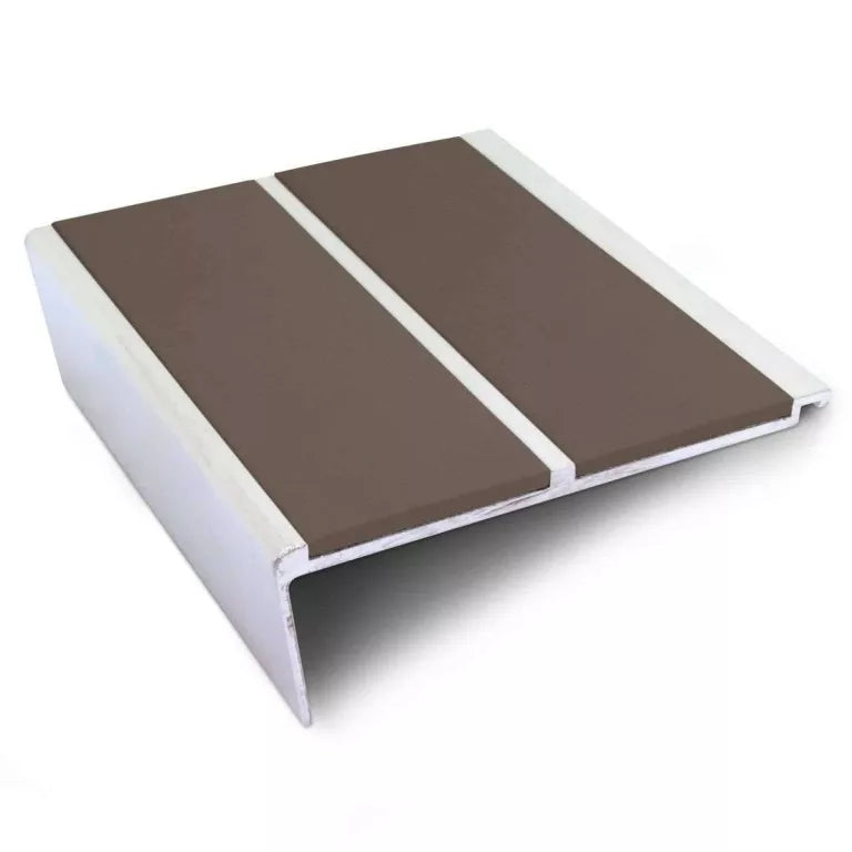 NHD12 93 x 32mm Aluminium Non-Slip Stair Nosing – Wide Edge Protection Brown Genesis