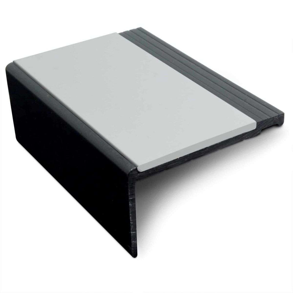 NHP 60.4x32mm Heavy Duty Hard Nose PVC Stair Nosing – Non-Slip Aluminium Profile Ice Grey Genesis