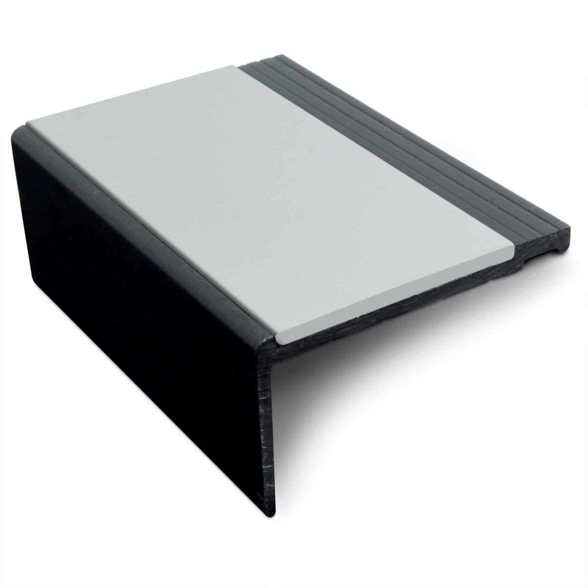 NHP 60.4x32mm Heavy Duty Hard Nose PVC Stair Nosing – Non-Slip Aluminium Profile Ice Grey Genesis