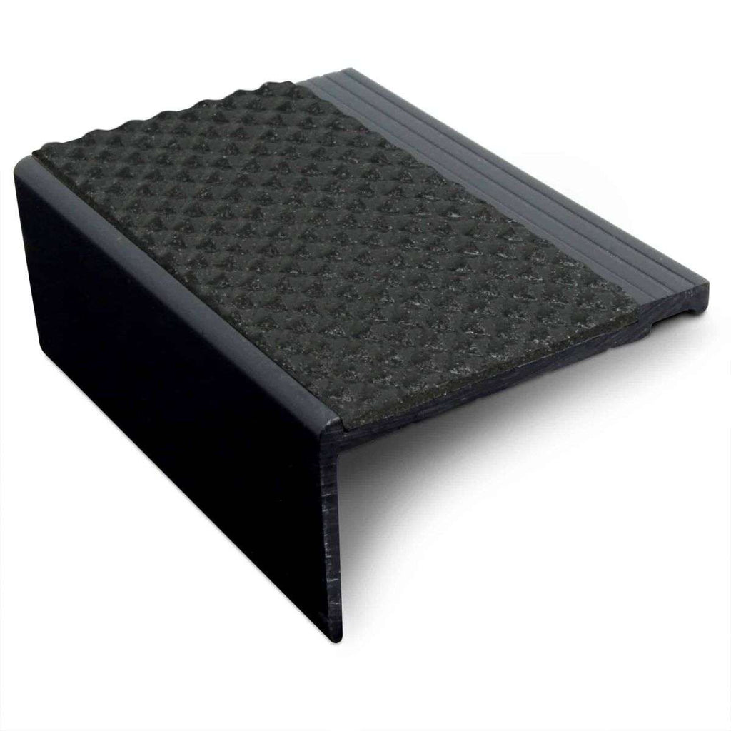 NHP 60.4x32mm Tredsafe Non-Slip Hard Nose PVC Stair Nosing – Heavy Duty Black Tredsafe