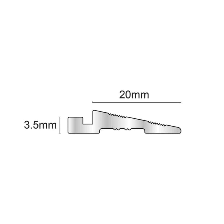 NNL02 Aluminium Clip Ramp – 20 x 3.5mm x 3.22m Floor Transition Profile