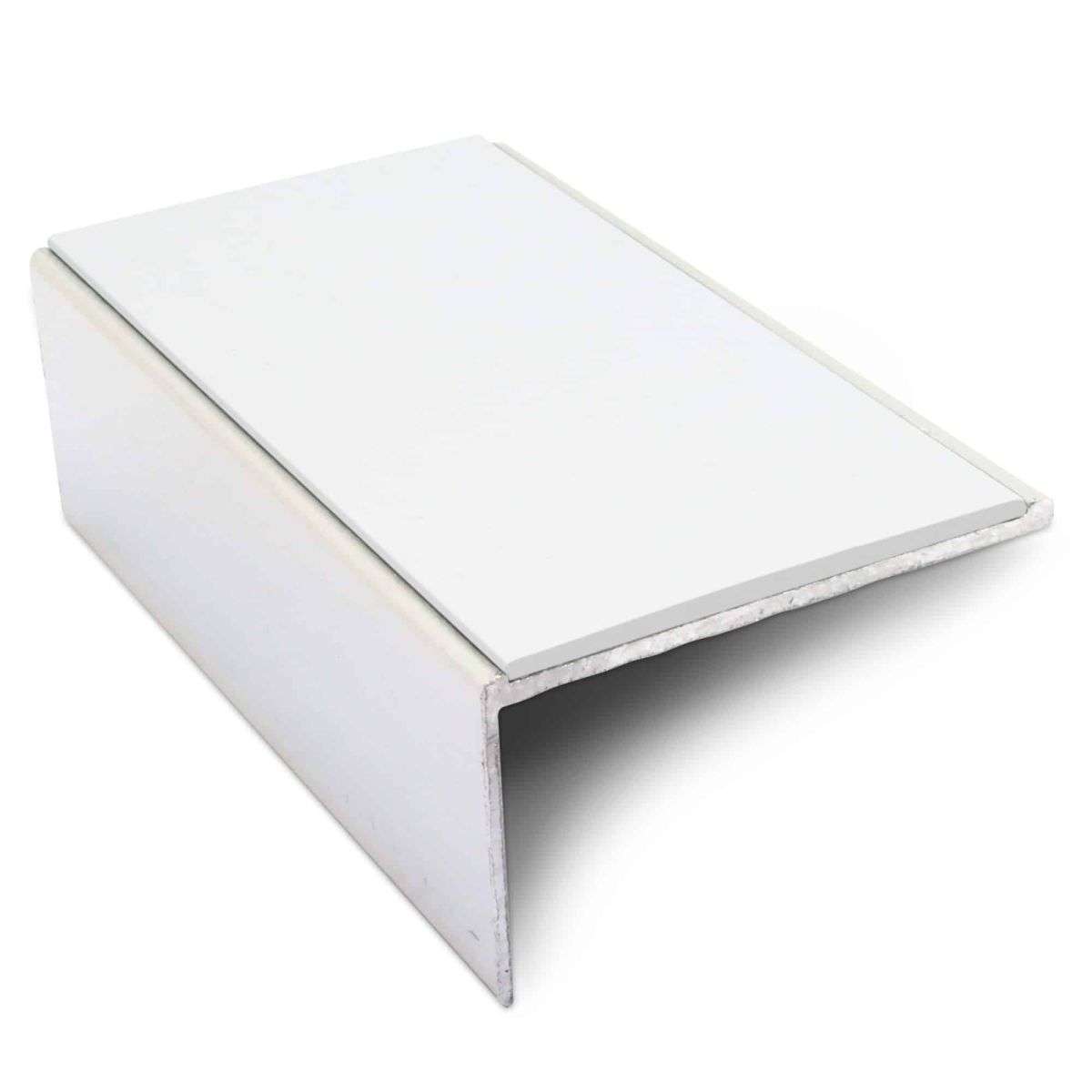 NSL01 56x32mm Aluminium Stair Nosing with Slip-Resistant PVC Insert White