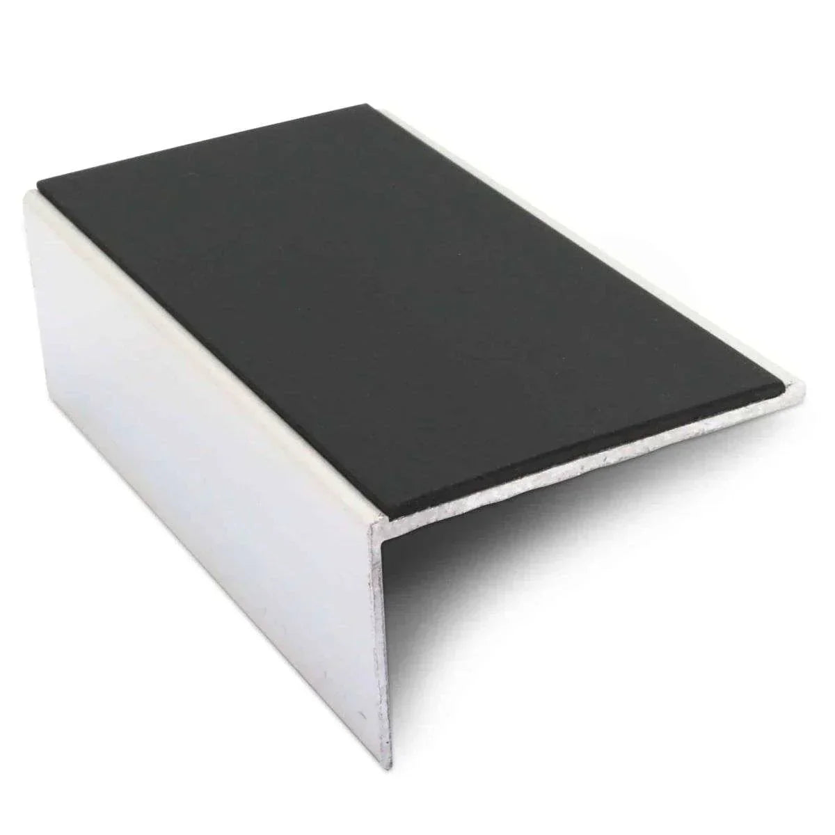 NSL01 56x32mm Aluminium Stair Nosing with Slip-Resistant PVC Insert Black