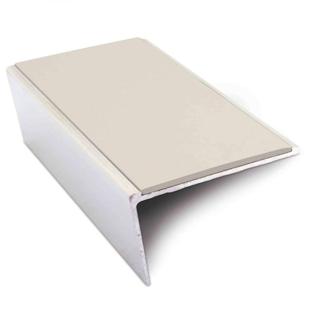 NSL02 57x32mm Aluminium Rakeback Stair Nosing with Anti-Slip PVC Insert Canvas