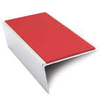 NSL02 57x32mm Aluminium Rakeback Stair Nosing with Anti-Slip PVC Insert Red