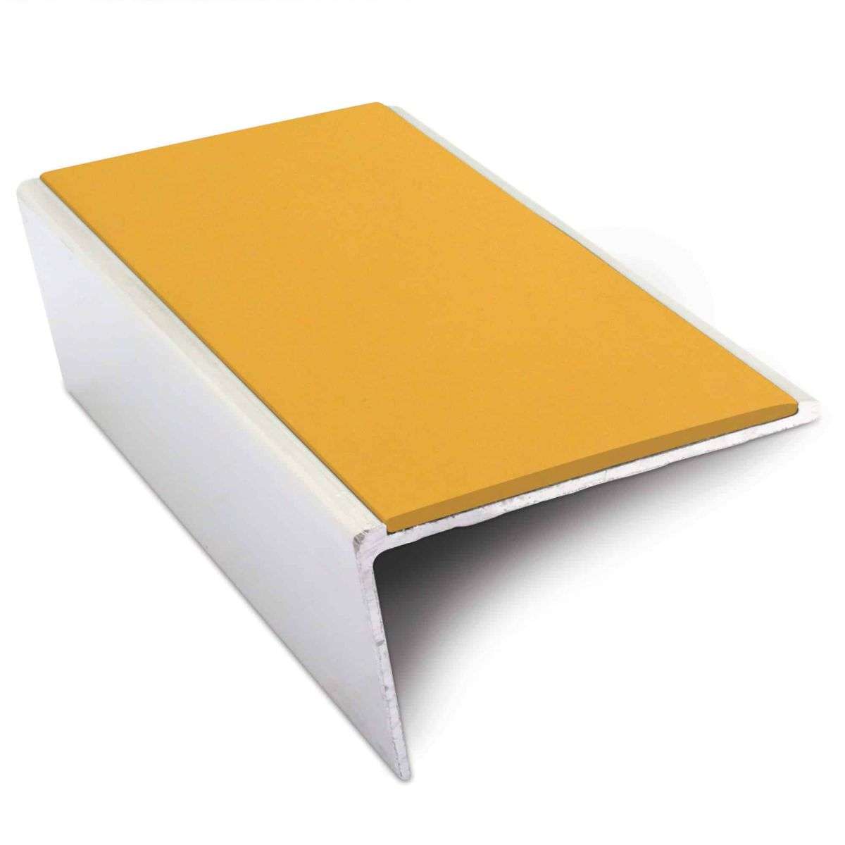 NSL02 57x32mm Aluminium Rakeback Stair Nosing with Anti-Slip PVC Insert Saffron