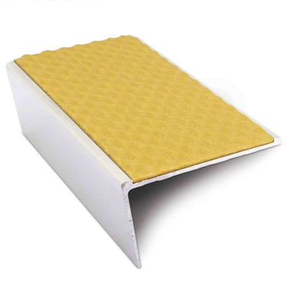 NSL02 57x32mm Aluminium Rakeback Stair Nosing with Anti-Slip PVC Insert Yellow Tredsafe