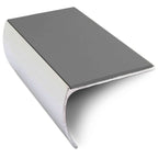 NSL03 57 x 40mm Aluminium Non Slip Stair Nosing Bullnose Edge Trim With Pvc Insert Midnight Grey