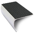 NSL03 Tredsafe 57 x 40mm Aluminium Non Slip Stair Nosing Bullnose Edge Trim With Pvc Insert Black Tredsafe