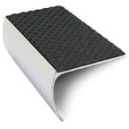 NSL03 Tredsafe 57 x 40mm Aluminium Non Slip Stair Nosing Bullnose Edge Trim With Pvc Insert Black Tredsafe