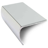 NSL03 57 x 40mm Aluminium Non Slip Stair Nosing Bullnose Edge Trim With Pvc Insert Ice Grey