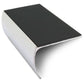 NSL03 57 x 40mm Aluminium Non Slip Stair Nosing Bullnose Edge Trim With Pvc Insert Black