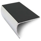 NSL03 57 x 40mm Aluminium Non Slip Stair Nosing Bullnose Edge Trim With Pvc Insert Black