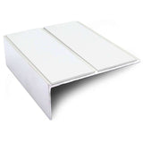 NSL09 85 x 32mm Aluminium Non Slip Stair Nosing Edge Trim With Pvc Insert White Genesis