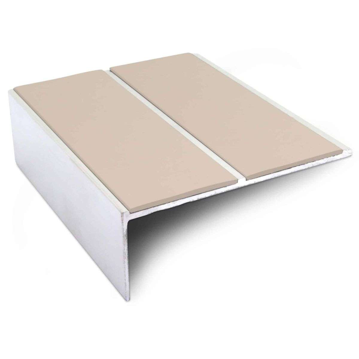 NSL09 85 x 32mm Aluminium Non Slip Stair Nosing Edge Trim With Pvc Insert Beige Genesis