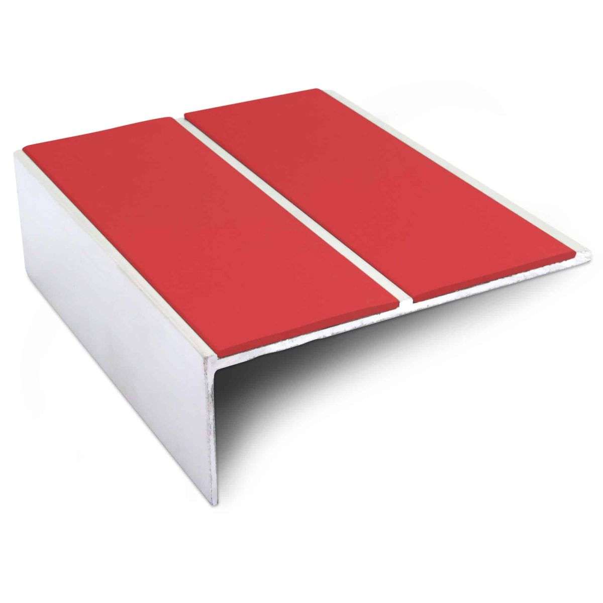 NSL09 85 x 32mm Aluminium Non Slip Stair Nosing Edge Trim With Pvc Insert Red Genesis