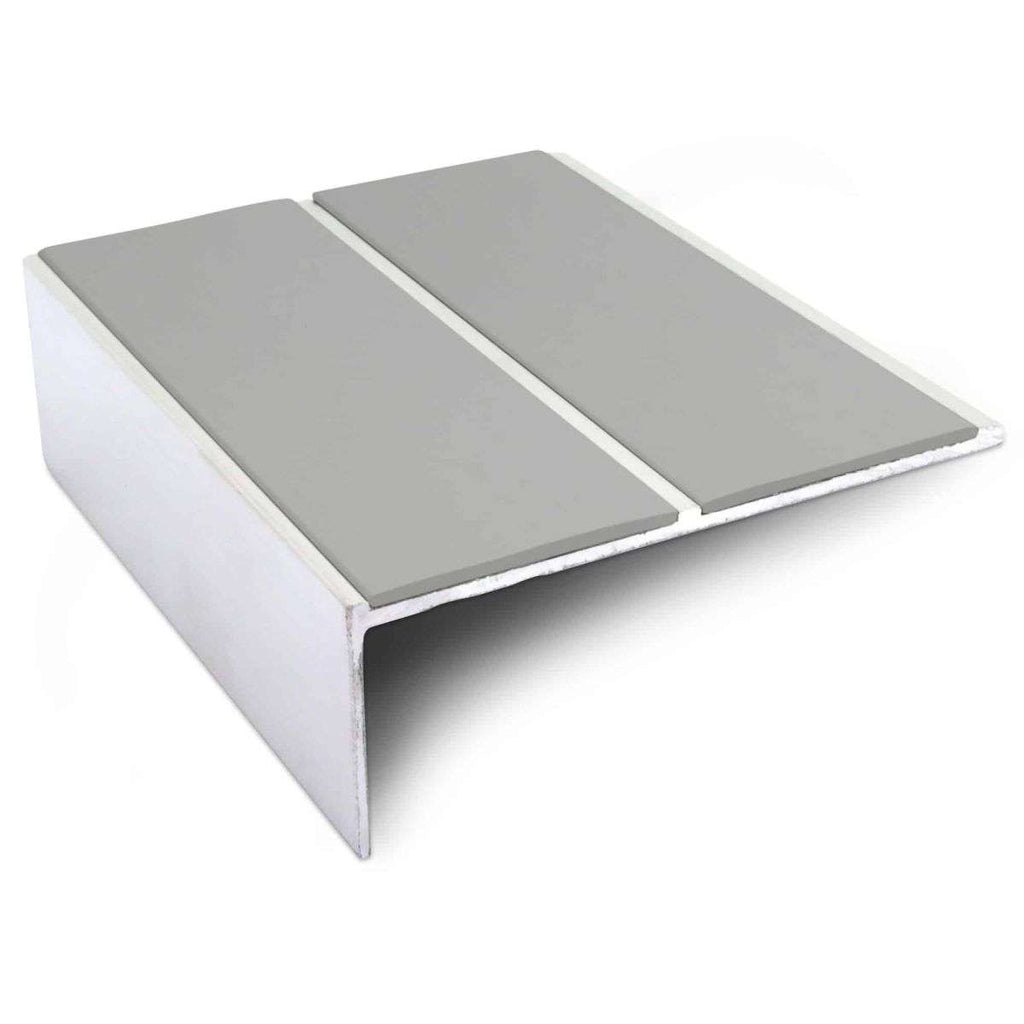 NSL09 85 x 32mm Aluminium Non Slip Stair Nosing Edge Trim With Pvc Insert Dolphin Grey Genesis