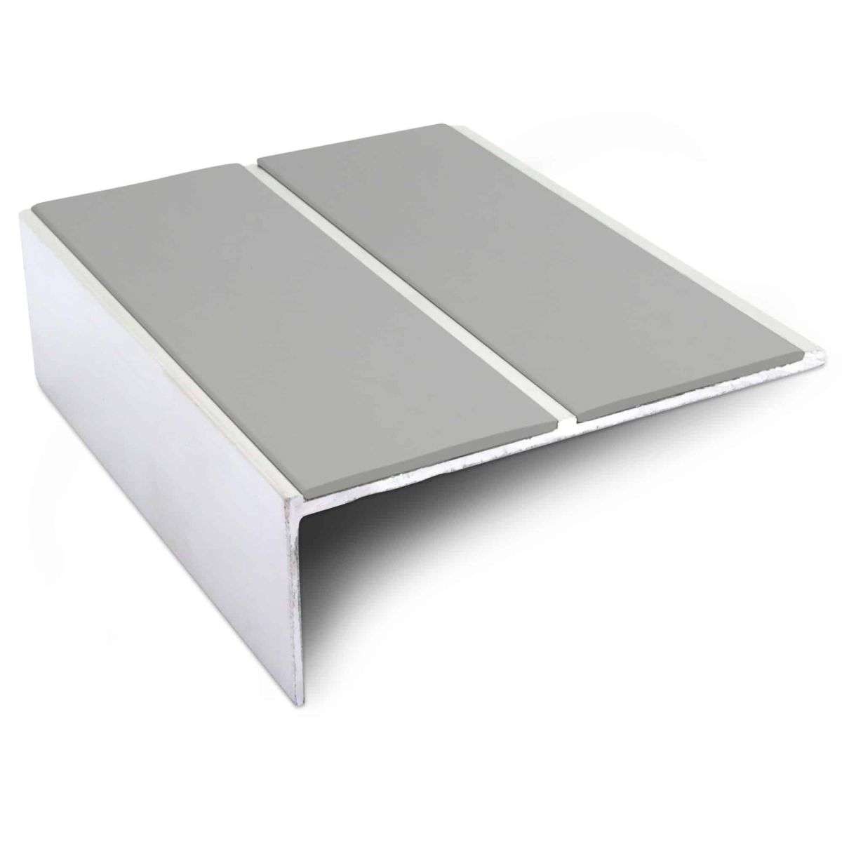 NSL09 85 x 32mm Aluminium Non Slip Stair Nosing Edge Trim With Pvc Insert Dolphin Grey Genesis