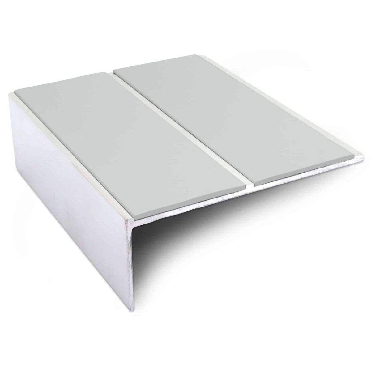 NSL09 85 x 32mm Aluminium Non Slip Stair Nosing Edge Trim With Pvc Insert Ice Grey Genesis