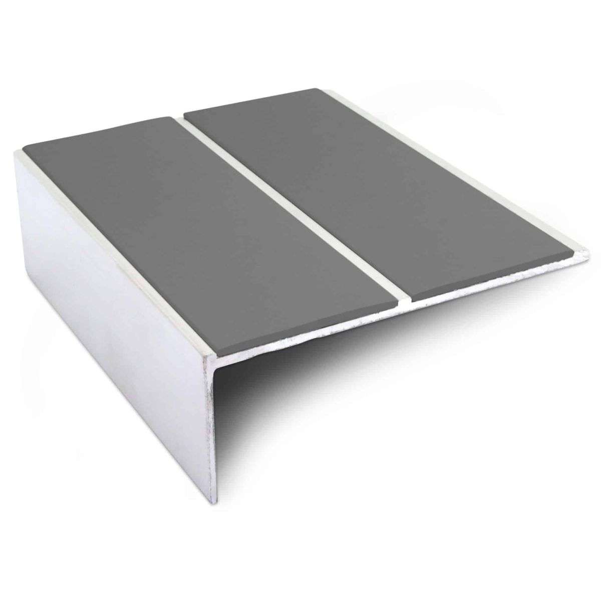 NSL09 85 x 32mm Aluminium Non Slip Stair Nosing Edge Trim With Pvc Insert Midnight Grey Genesis