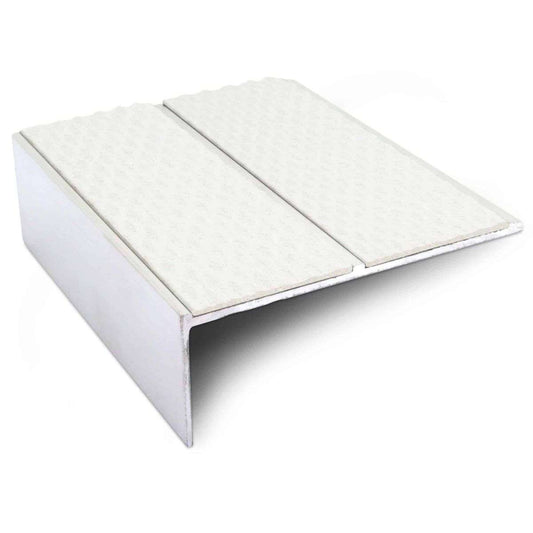 NSL09 Tredsafe 85 x 32mm Aluminium Stair Nosing with PVC Anti-Slip Insert White Tredsafe