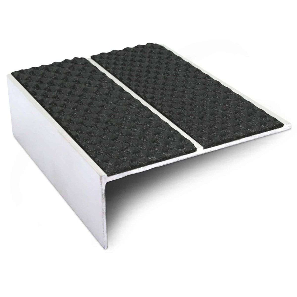 NSL09 Tredsafe 85 x 32mm Aluminium Stair Nosing with PVC Anti-Slip Insert Black Tredsafe