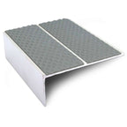 NSL09 Tredsafe 85 x 32mm Aluminium Stair Nosing with PVC Anti-Slip Insert Dolphin Grey Tredsafe