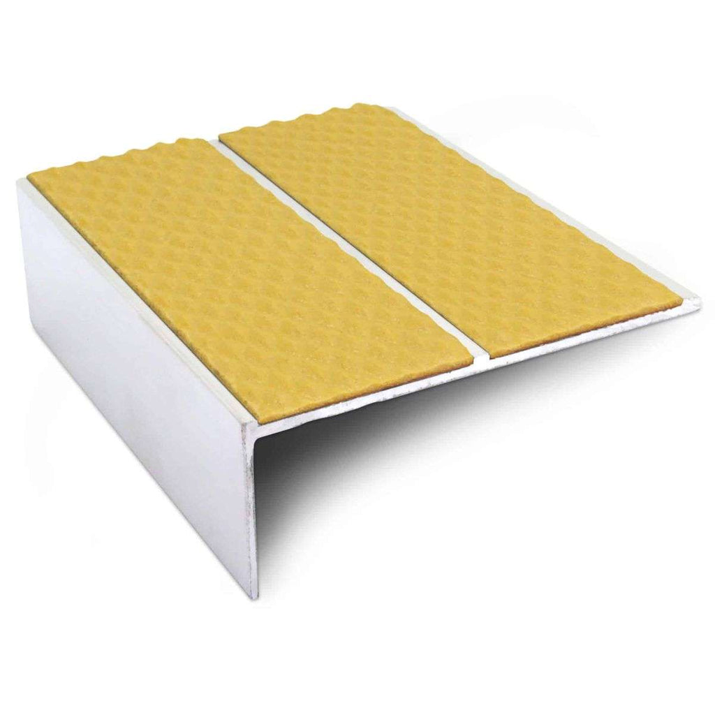 NSL09 Tredsafe 85 x 32mm Aluminium Stair Nosing with PVC Anti-Slip Insert Yellow Tredsafe