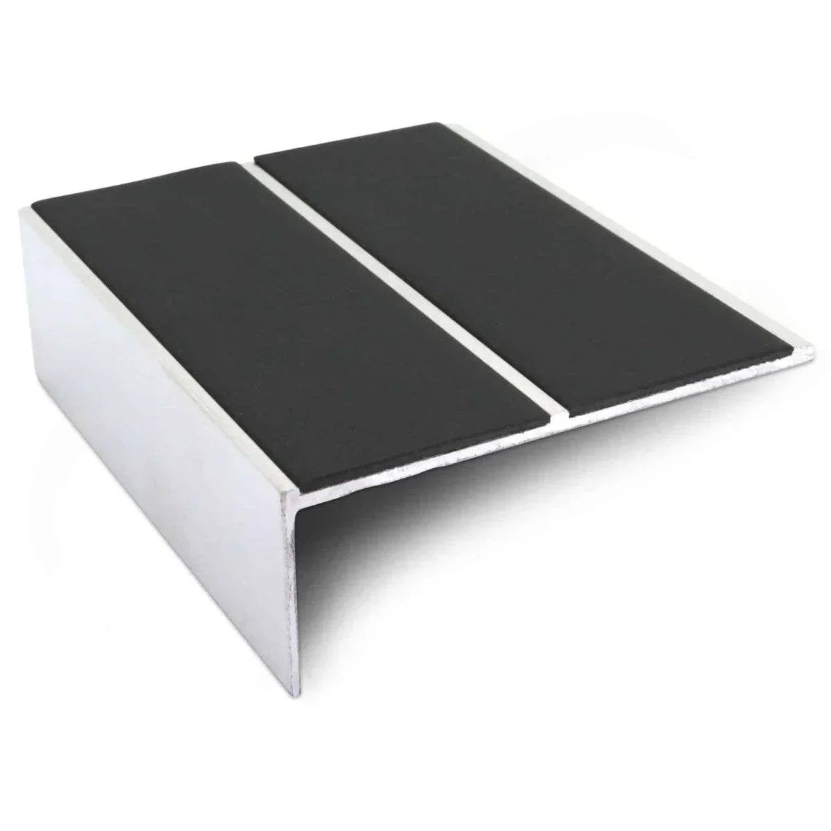 NSL09 85 x 32mm Aluminium Non Slip Stair Nosing Edge Trim With Pvc Insert Black Genesis