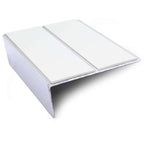 NSL10 85x32mm Aluminium Wide-Tread Stair Nosing with PVC Grip Insert White