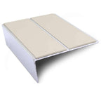 NSL10 85x32mm Aluminium Wide-Tread Stair Nosing with PVC Grip Insert Canvas