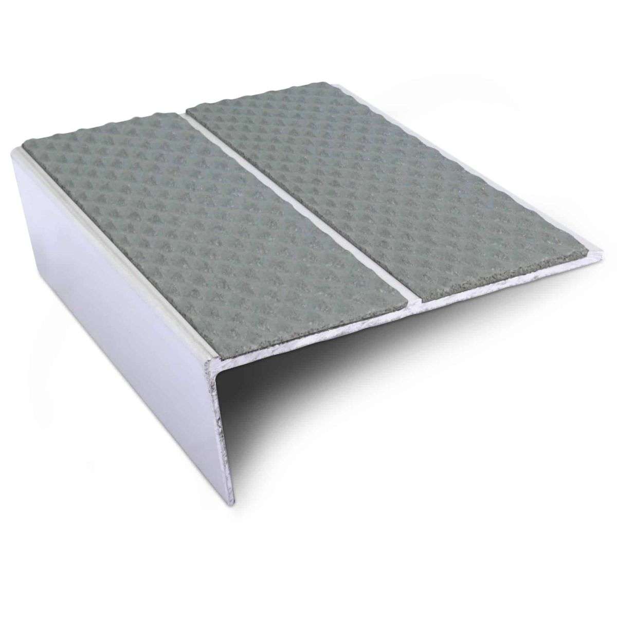 NSL10 85x32mm Tredsafe Aluminium Stair Edge Trim with Anti-Slip PVC Dolphin Grey Tredsafe