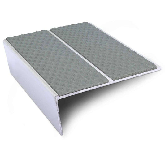 NSL10 85x32mm Tredsafe Aluminium Stair Edge Trim with Anti-Slip PVC Dolphin Grey Tredsafe