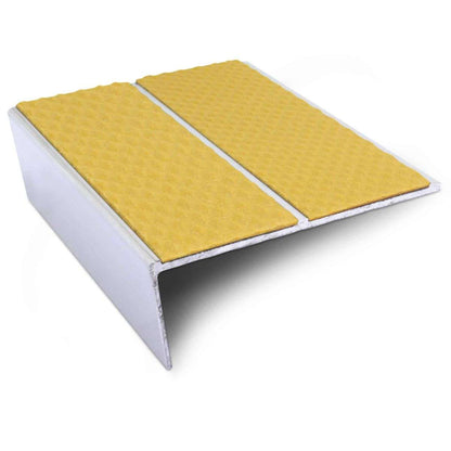 NSL10 85x32mm Tredsafe Aluminium Stair Edge Trim with Anti-Slip PVC Yellow Tredsafe