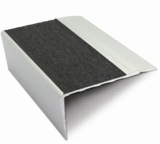 NSL23 68 x 33mm Aluminium Stair Nosing with Silicone Carbide Anti-Slip Insert