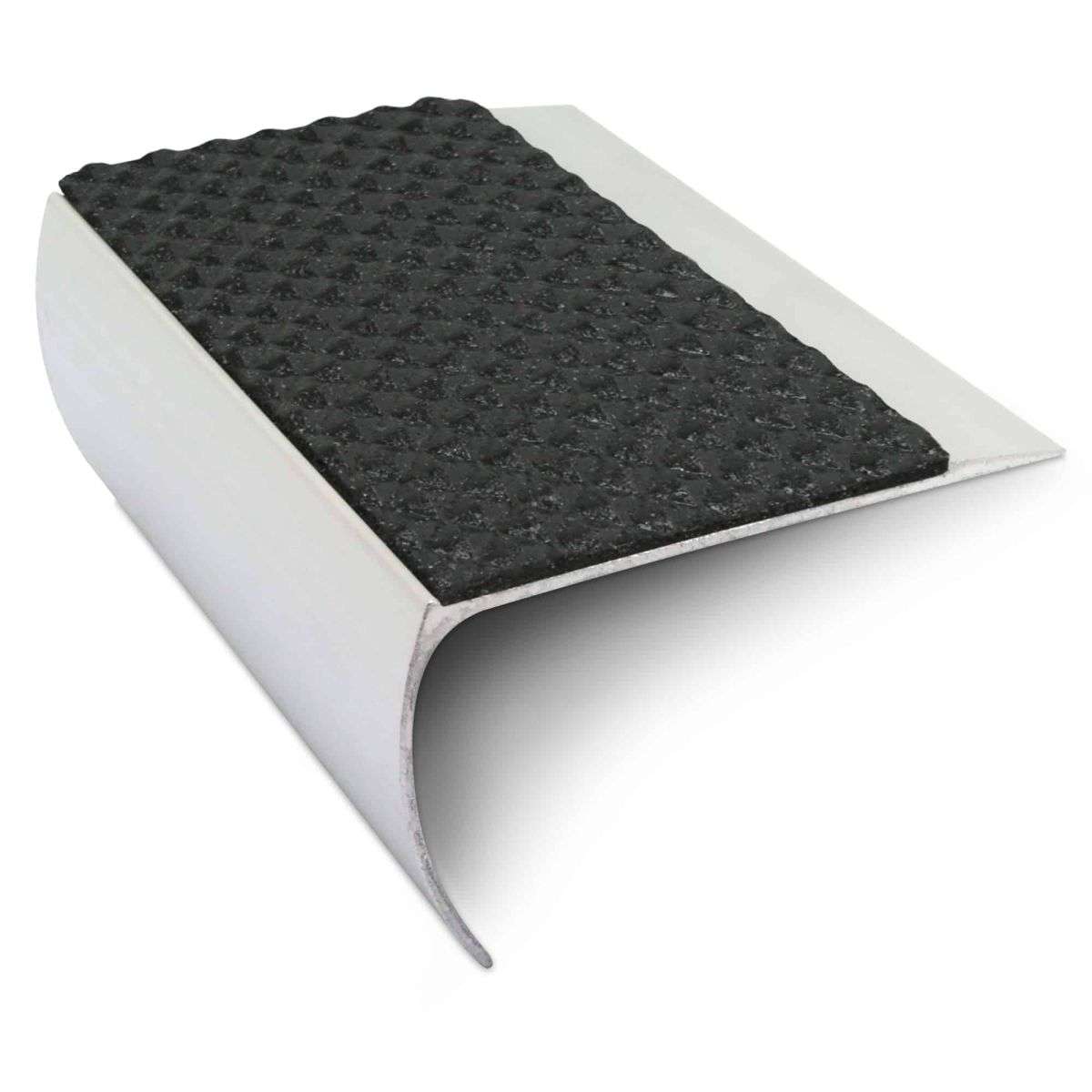 NSL25 Tredsafe 69 x 40mm Aluminium Non Slip Stair Nosing Edge Trim With PVC Insert Black Thredsafe