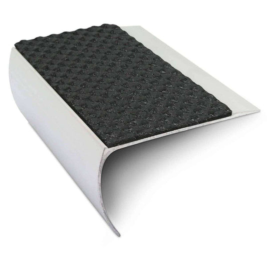 NSL25 Tredsafe 69 x 40mm Aluminium Non Slip Stair Nosing Edge Trim With PVC Insert Black Thredsafe