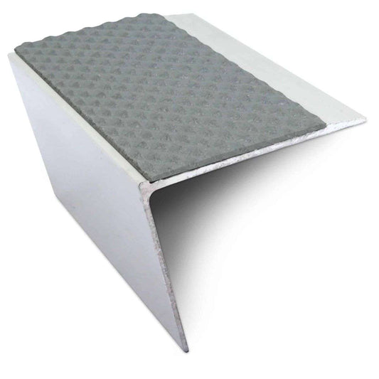 NSL26 67x55mm Tredsafe Aluminium Stair Nosing with DDA-Compliant PVC Insert Dolphin Grey Tredsafe