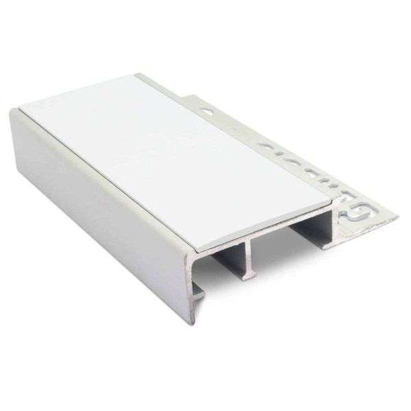 NTS – 2.8m Slimline Ceramic Tile-In Non Slip Stair Nosing White