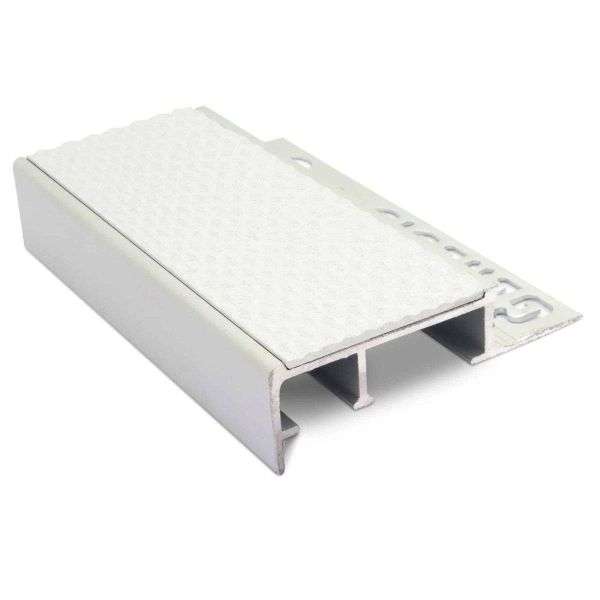 NTS – 2.8m Slimline Ceramic Tile-In Nosing Non Slip Tredsafe® White Tredsafe