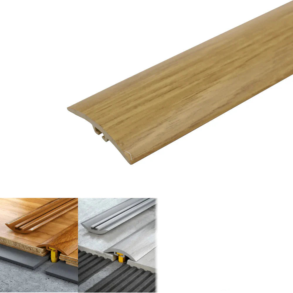 D-P0300 PVC 30mm Wood-Style Door Transition Strip Oak 2E 1.0m